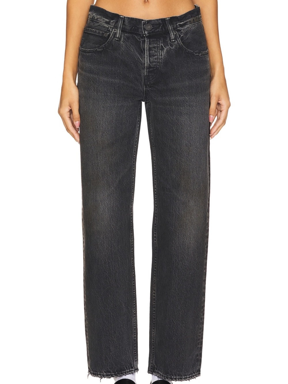 Moussy Vintage Iona Straight-Low Black Jeans